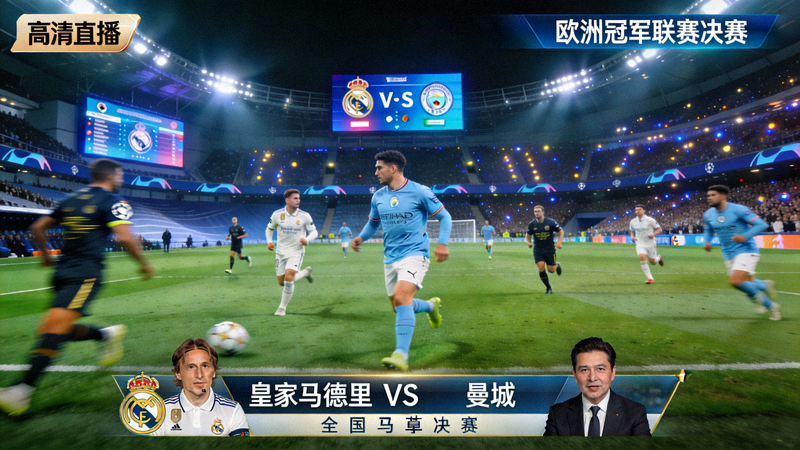 欧洲冠军联赛决赛直播 - 皇家马德里对阵曼城高清直播画面